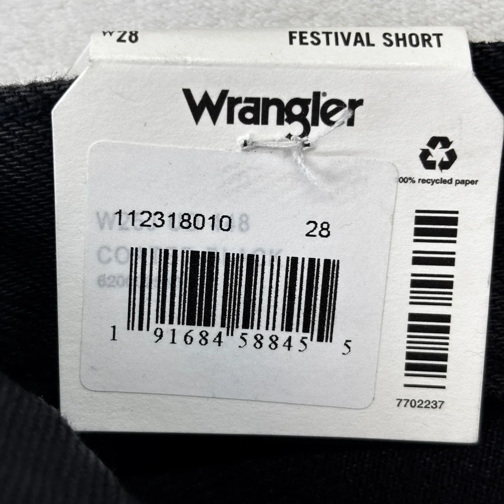 Wrangler Fender Festival Shorts Womens 28 Black High Rise Distressed Denim New - Picture 15 of 16